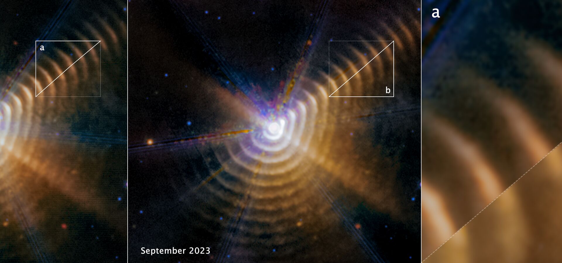 Webb watches carbon-rich dust shells form, expand in star system