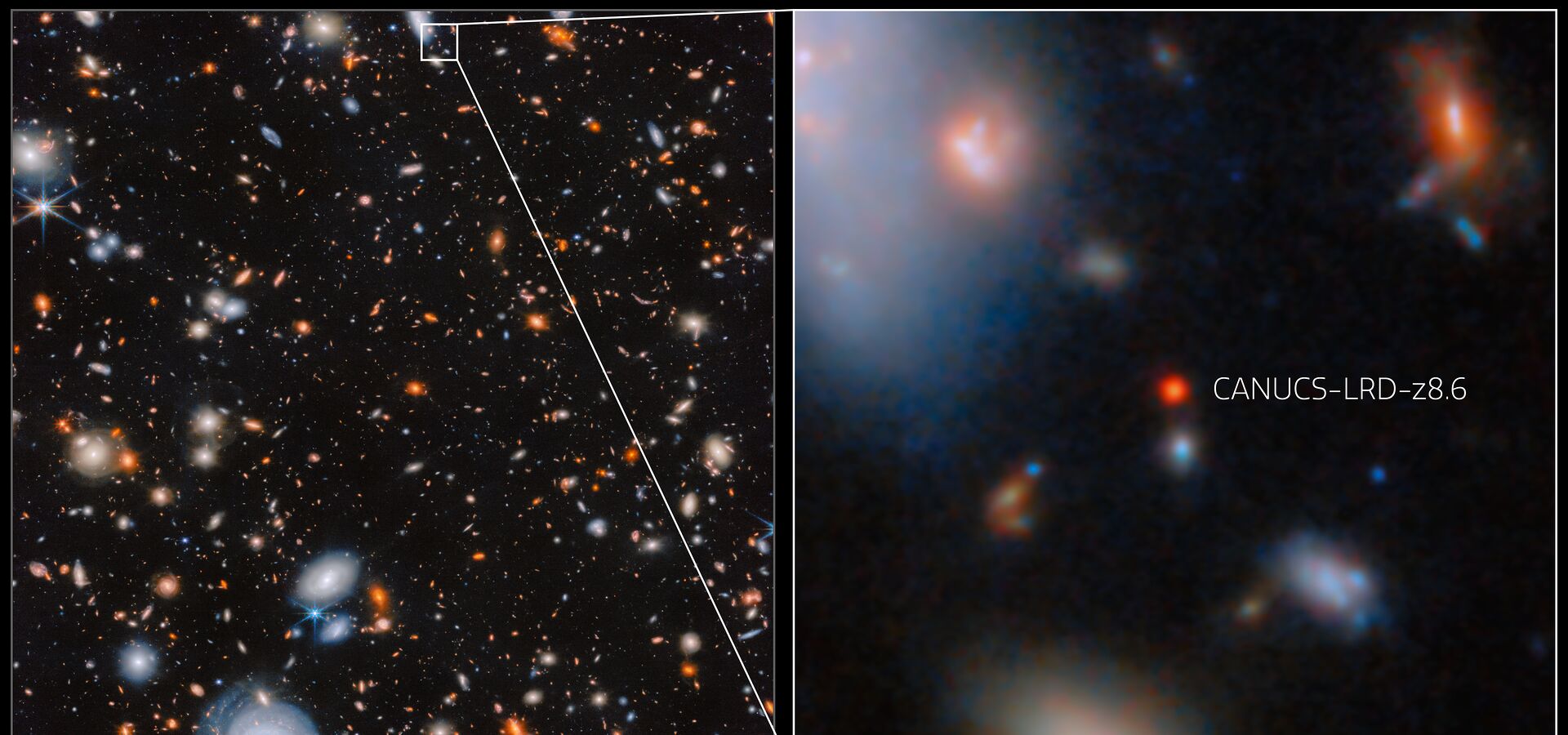 Webb witnesses a feasting supermassive black hole in the early Universe