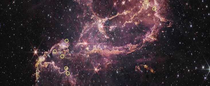 NGC 346 with 10 circled sources