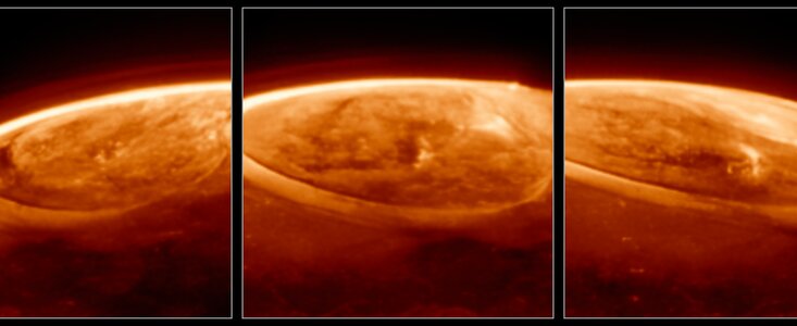 Close-up observations of auroras on Jupiter (December 2023)
