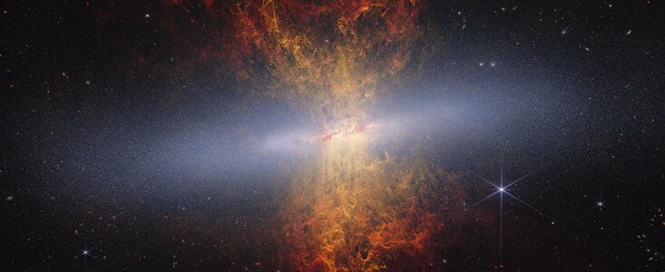 The Cigar Galaxy: M82 (Webb and Hubble image)