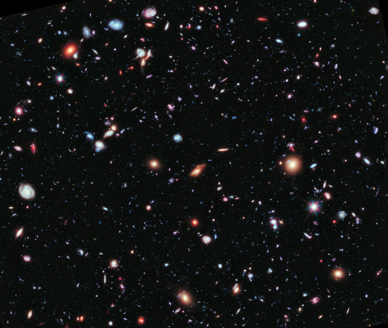 Portion of the Hubble eXtreme Deep Field