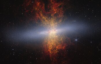 The Cigar Galaxy: M82 (Webb and Hubble image)