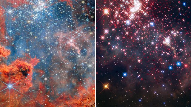 Transition Video: Webb and Hubble's views of Westerlund 2